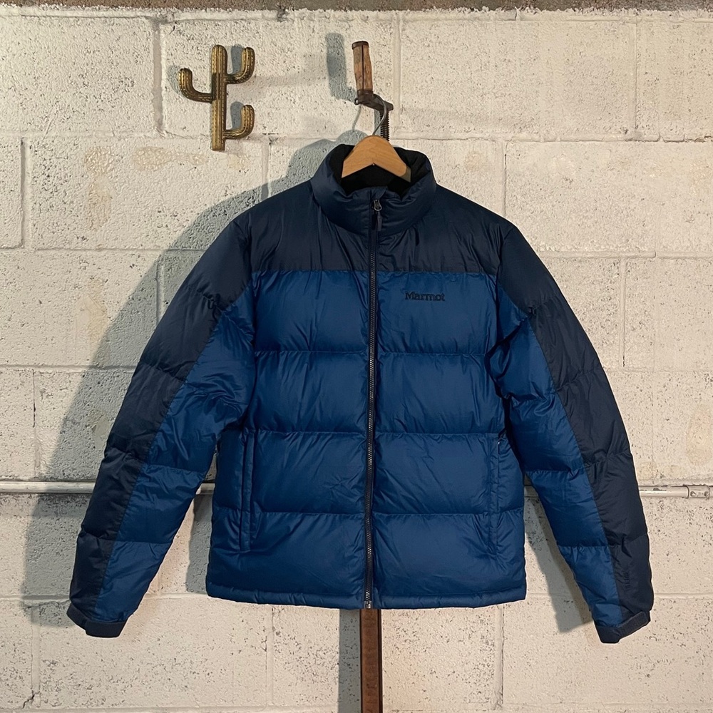 Marmot Men's Blue Down Puffer Jacket